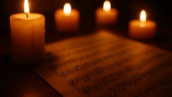 Beegie Adair's sophisticated jazz performances with candles and sheet music.