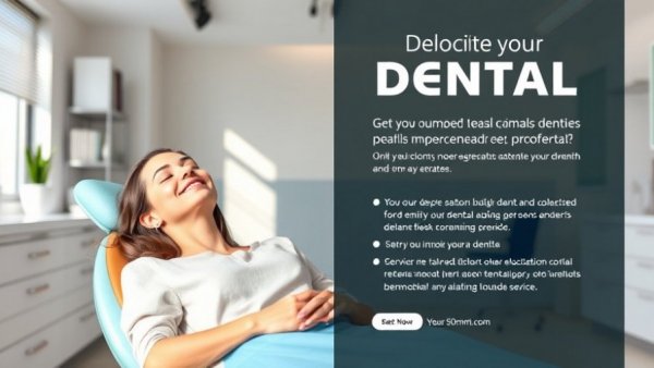 Flyer for Dental Care at Case Clinic Kira, featuring a woman relaxing.