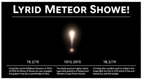 Lyrid Meteor Shower viewing guide dates and details poster.