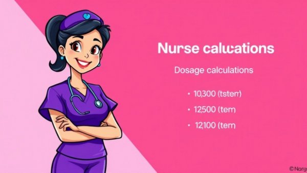 Educational graphic on injectable medication dosage calculation with nurse.