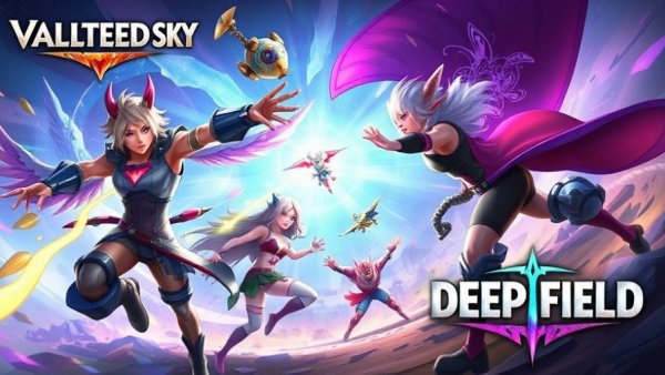 Digital artwork of Vaulted Sky and Deep Field games, vibrant design.