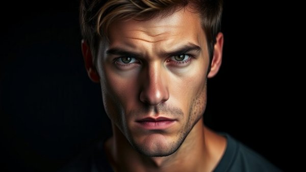 Creating High-Fidelity Digital Humans on a Small Budget; stylized portrait with intense gaze.