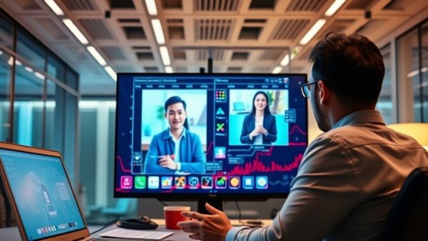 AI Video Creation for Kids: Engaging video call with technology graphics.