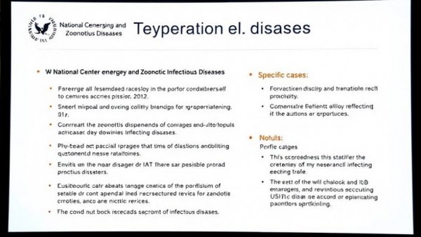 Informative slide on emerging zoonotic diseases, detailed text layout.