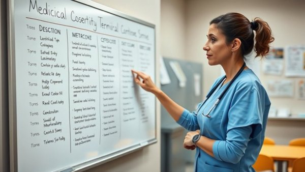 Vascular System Medical Terminology lesson for nurses on whiteboard.