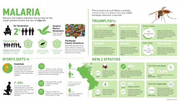 Ending malaria in Uganda: Infographic on prevention and reduction efforts.