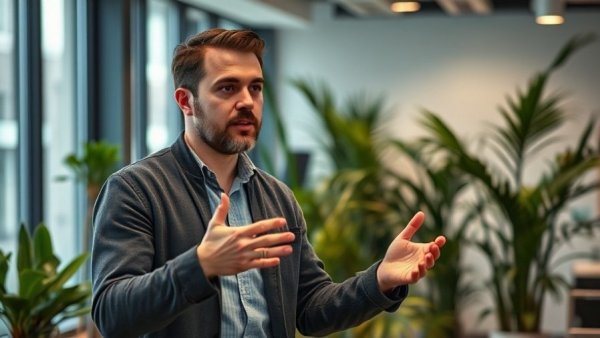 Identity Shift Effect explained by a man in an office with plants.
