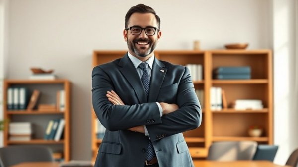 Confident businessman in an office, related to Africa trade.