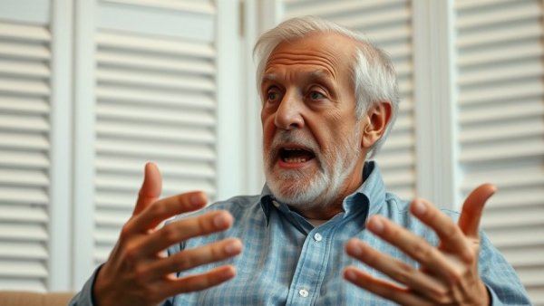 Older man speaking passionately indoors, spend your life punchcard wisely.