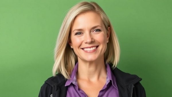 AI Africa filmmakers and developers network concept with a smiling blonde woman.