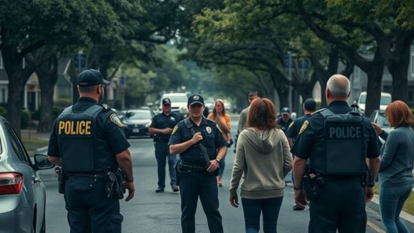 Somber street scene highlights gun violence impact on society.