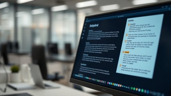 Minimalistic workspace screen displaying organized information.