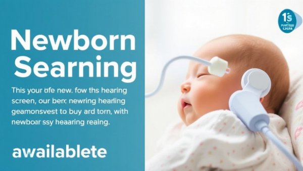 Importance of Newborn Hearing Screening informative poster with medical images.
