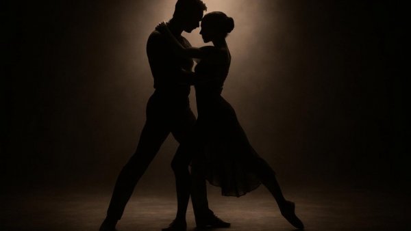 Beegie Adair's sophisticated jazz performance, elegant dancers in dim light.