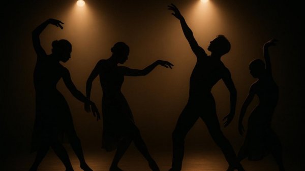 Beegie Adair’s sophisticated jazz performances illustrated by silhouetted dancers.