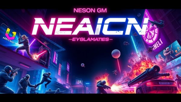 NO LAW game from Neon Giant promotional poster with sci-fi elements.