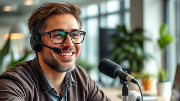 Casual man discussing midlife career advantage