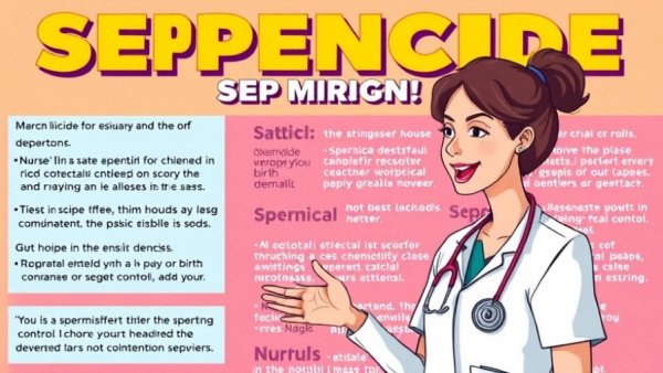 Educational image on spermicide birth control explained for NCLEX review.
