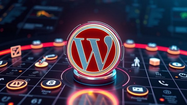 Futuristic WordPress icon illustrating new WordPress.com features.