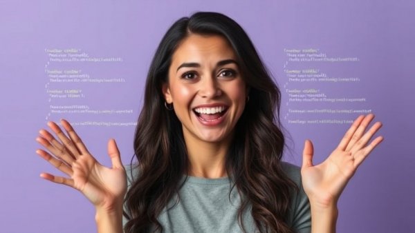Enthusiastic woman discussing code health for filmmakers.