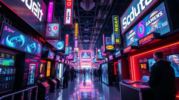 Futuristic game convention poster focusing on gaming in Africa.