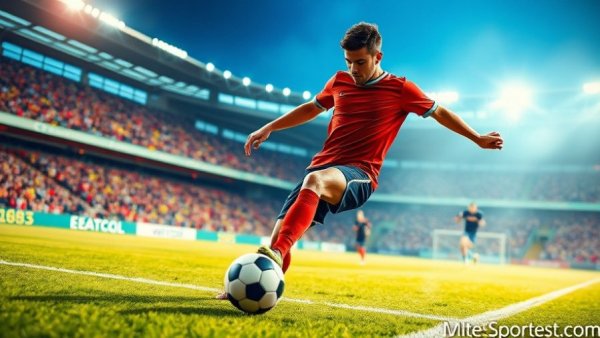 AI kick simulator visual with soccer player in action.