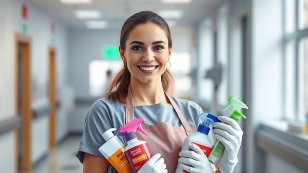 Cleaner job vacancy in healthcare with hygiene and sanitation focus.