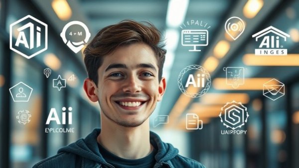 Person with AI logos discussing Skills to Thrive in the Age of AI.
