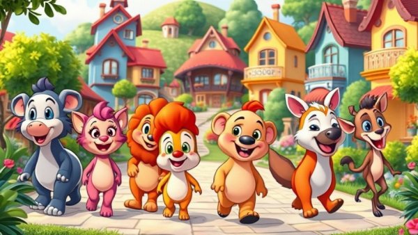 Creature-based games in Fortnite: colorful animals in a vibrant village.