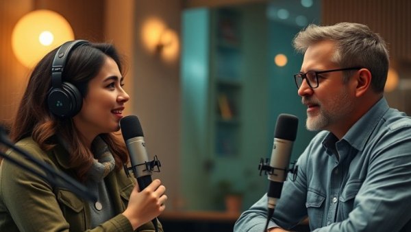 AI agents future impact discussion in podcast studio