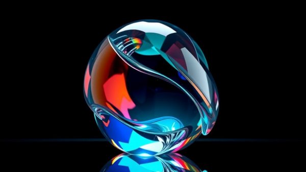 Futuristic glass sculpture showcasing vibrant colors for MetaHumans in Gaming