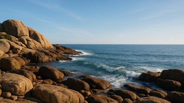Best Maine Destinations This Summer: Rocky coastline with ocean waves.