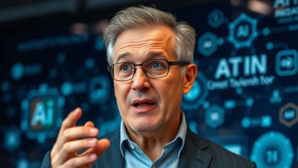 Middle-aged man discussing the Promptware Kill Chain in tech setting