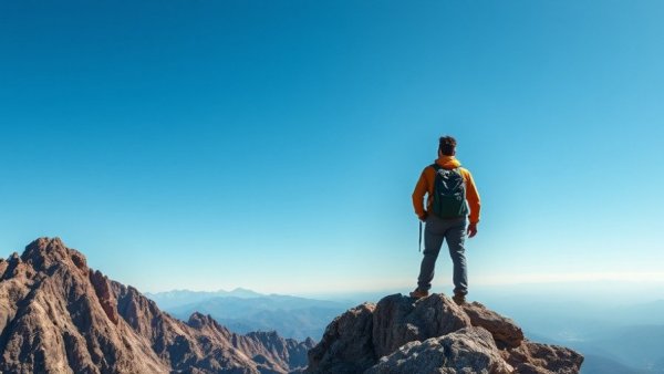 AI Africa filmmakers and developers concept with person on mountain