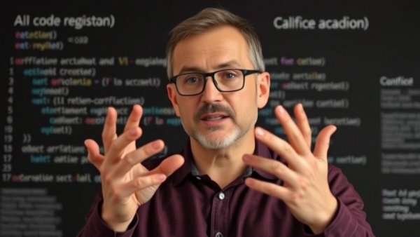 AI code refactoring explained by a speaker in an educational setting.