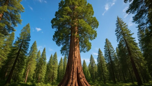 Majestic sequoia tree in a California national park
