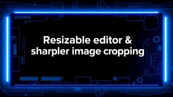 Resizable WordPress editor updates announcement with blue tech background.