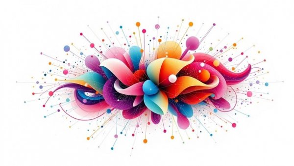 Colorful digital illustration of abstract interface, AI apps for video creation concept.