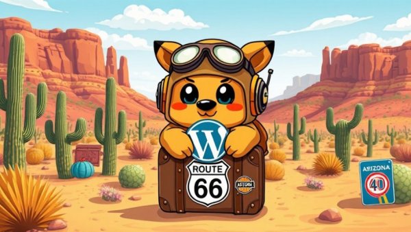 WordCamp US 2026 Phoenix Wapuu in Arizona desert scene