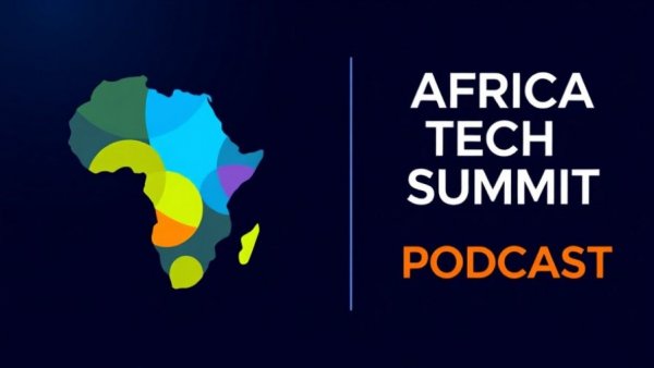 Africa Tech Summit Podcast logo with colorful Africa map silhouette