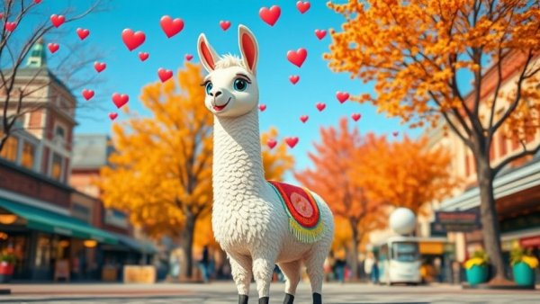 Colorful llama in Creature Islands gaming scene