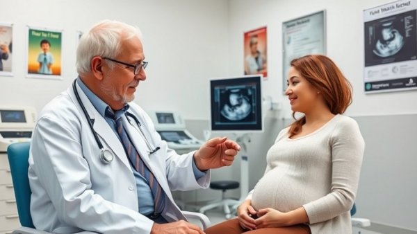 Doctor and pregnant woman during antenatal visit at Kiss Hospital