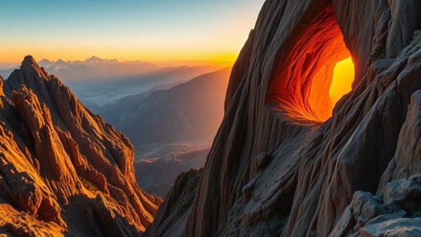 Cinematic view of mesh terrain in gaming during sunset