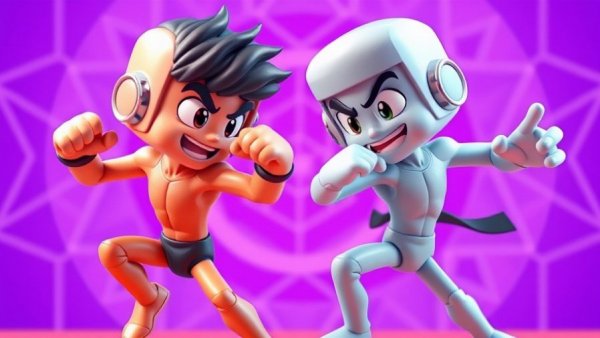 GASP project Unreal Engine animation updates with humanoid figures in combat pose.