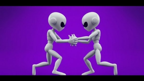Stylized humanoid figures performing an action for Unreal Engine Animation Updates