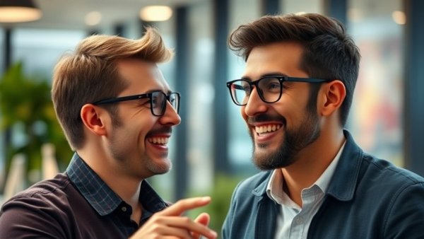 Man discussing goal setting in modern office setting.