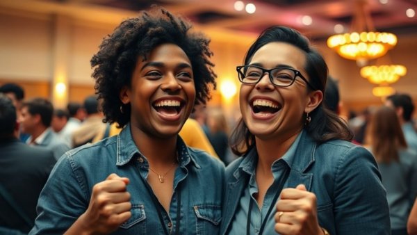 Celebration at event highlighting AI Africa filmmakers and developers