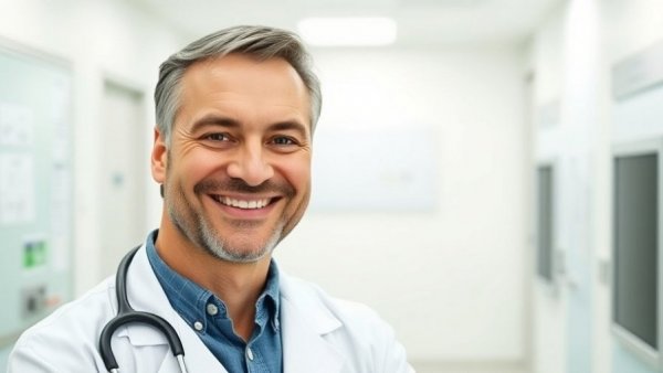 Promotional poster for live heart health talk with a smiling doctor.