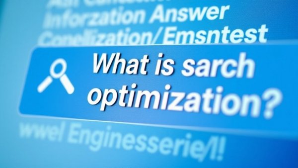 Text graphic on AI search optimization with blue gradient.