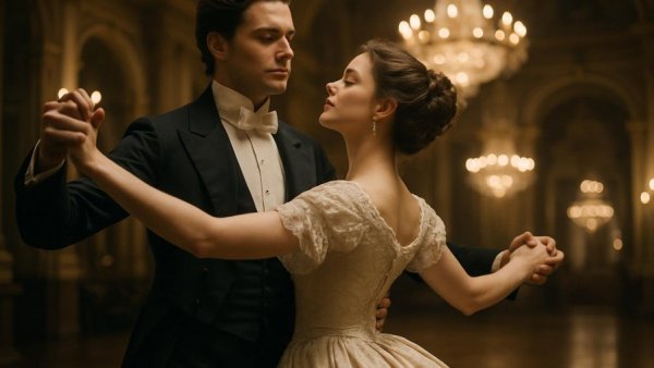 Beegie Adair’s sophisticated jazz performances captured in a classic ballroom dance scene.